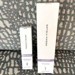 Rodan + Fields Unblemish Face Wash and Matte Defense sunscreen